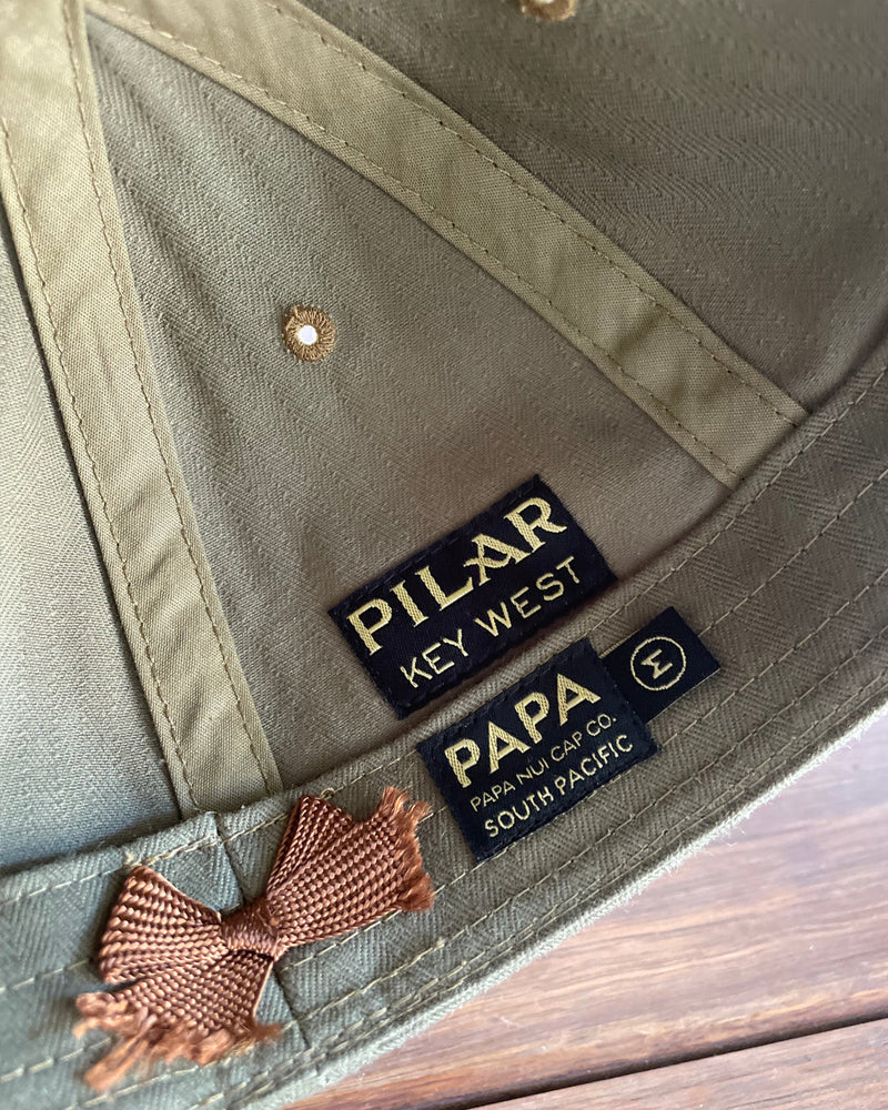 Papa Nui Pilar Cap Olive Herringbone