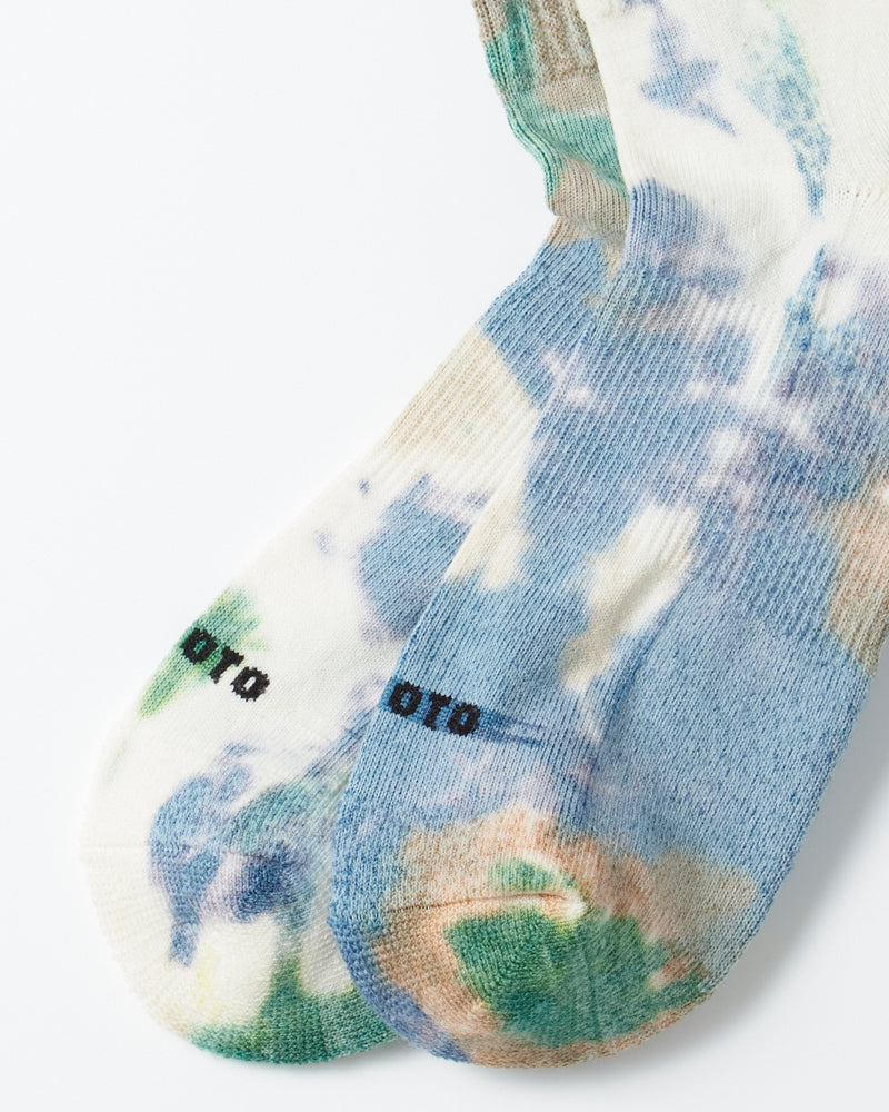Rototo Allrounder Merino Crew Tie Dye Green Blue