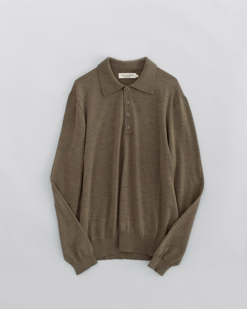 Thom Morison Merino Knit Polo Sage