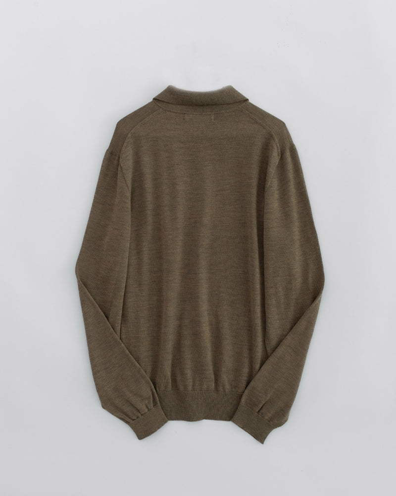 Thom Morison Merino Knit Polo Sage