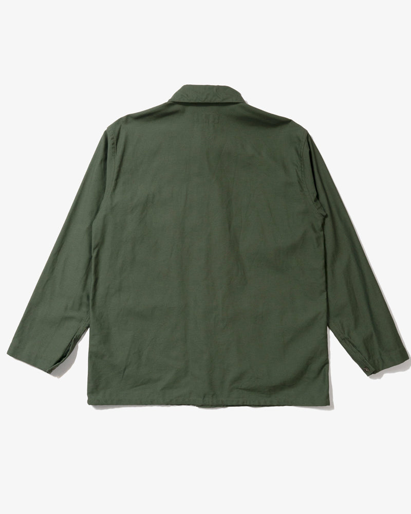 Engineered Garments Workaday Utility Jacket Olive Cotton Reversed Sateen