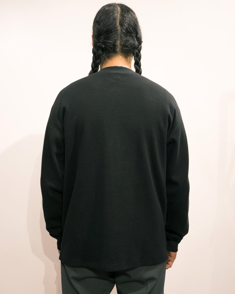 orSlow Waffle Long Sleeve Black