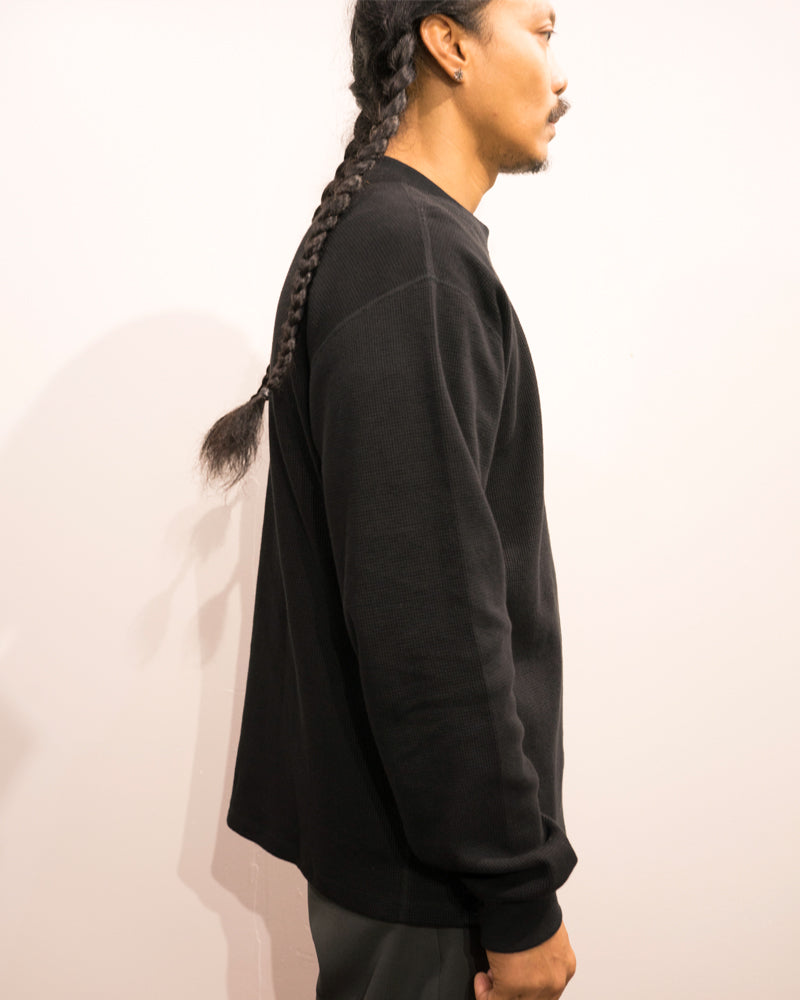 orSlow Waffle Long Sleeve Black