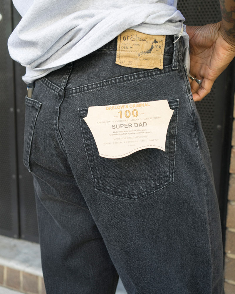 orSlow Super Dad's Denim Pants Black Denim Stone
