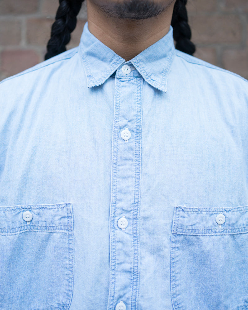orSlow Relax Fit Chambray Work Shirt Chambray Bleach