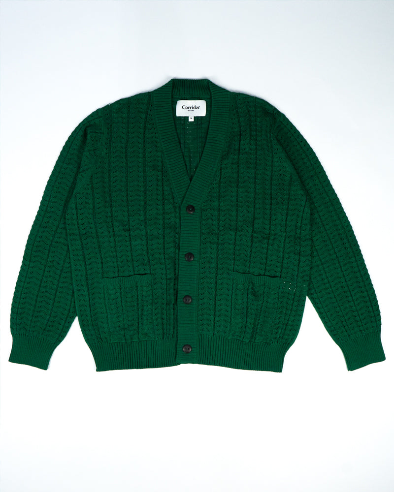 Corridor Scallop Lace Cardigan Green