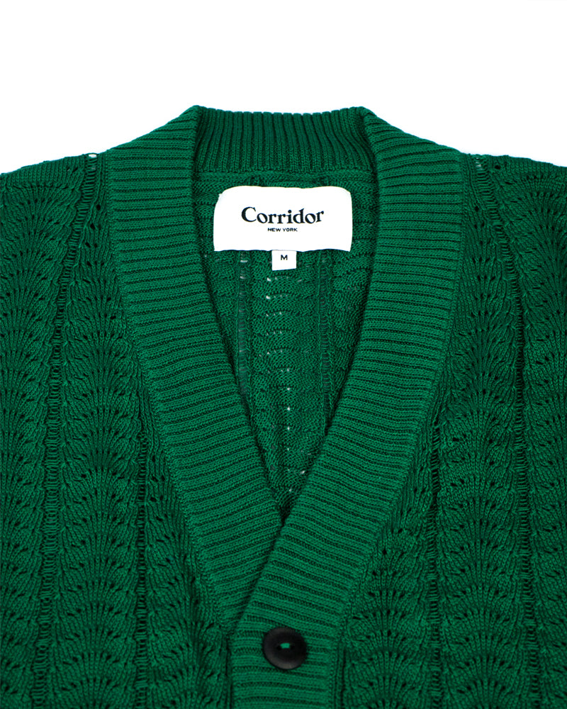 Corridor Scallop Lace Cardigan Green