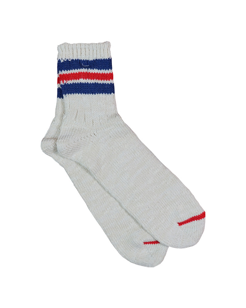 Anonymous Ism 3 Line Slub Q Sock Off White