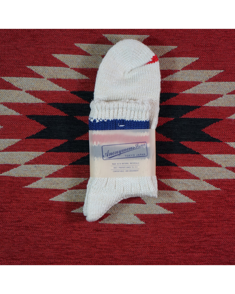 Anonymous Ism 3 Line Slub Q Sock Off White